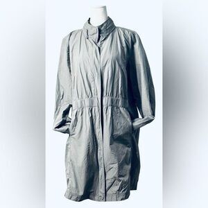 Eileen Fisher Y2K Trench coat  Windbreaker XL Cotton Nylon Spring Fall Classic
